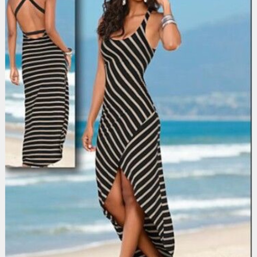 NWOT Black and cream dress